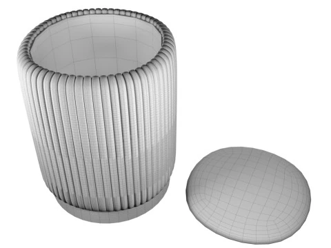 Velvet Pouf 3D Model