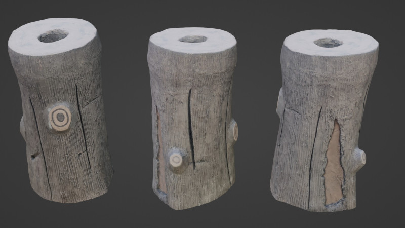 Log Stylized Modelo 3D .c4d .max .obj .3ds .fbx .stl .blend