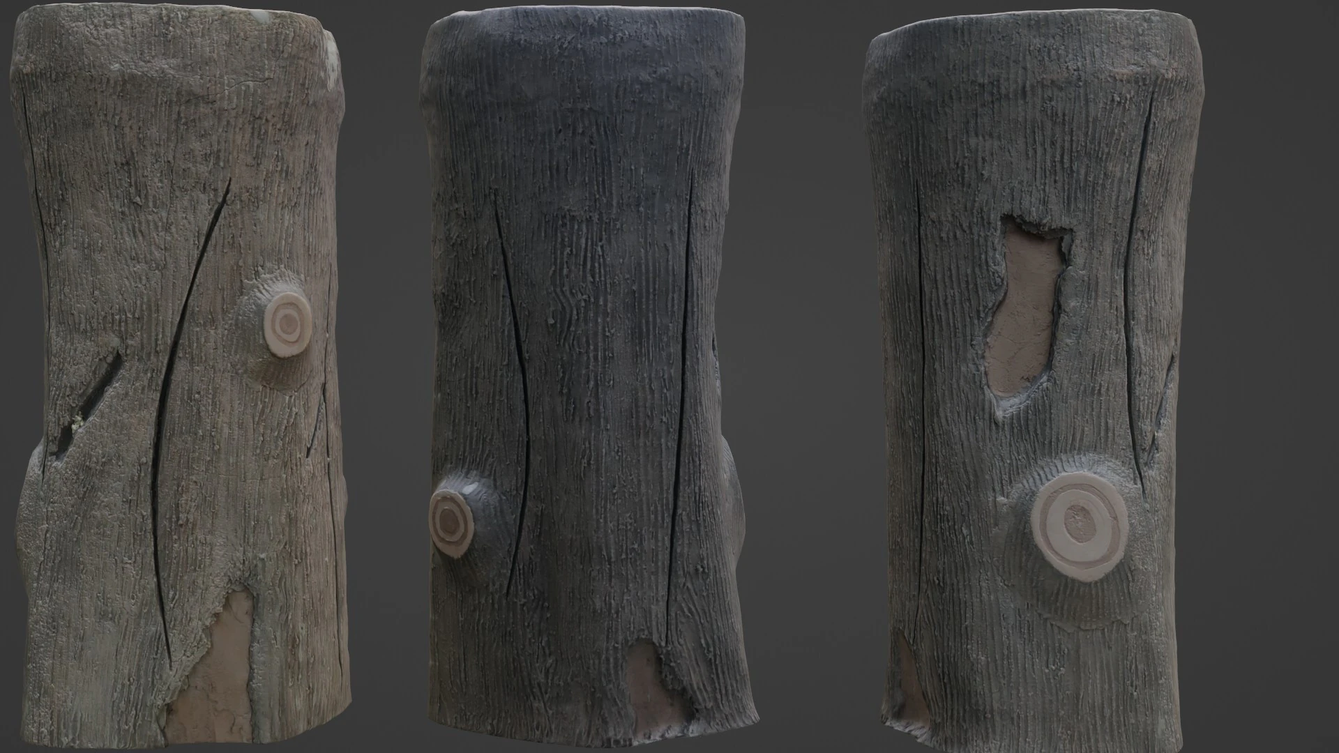 Stylized Log 3D Model .c4d .max .obj .3ds .fbx .stl .blend 