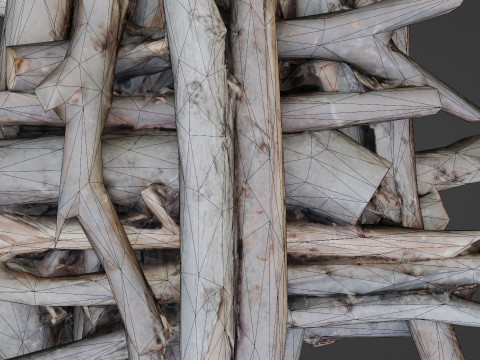 Bundel Of Wooden Logs Modèle 3D