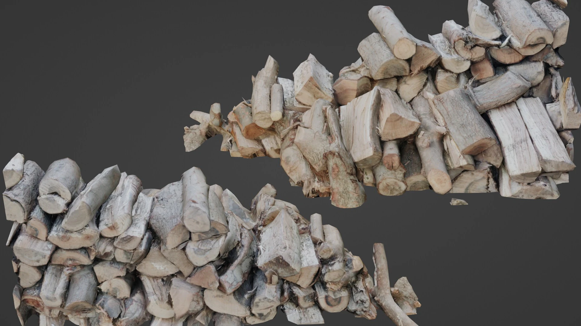 Logs Stack 3D Model .c4d .max .obj .3ds .fbx .stl .blend 