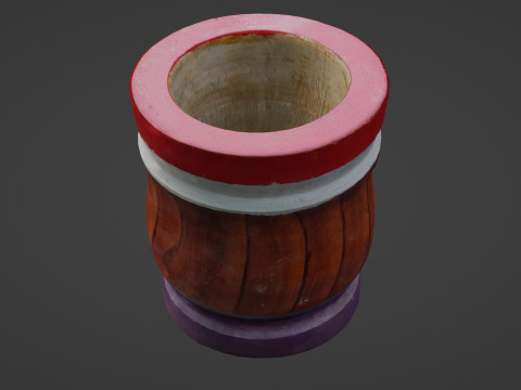 Wooden Vase 3D Model