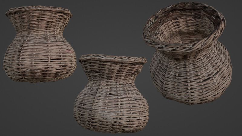 Wicker vase Model 3D .c4d .max .obj .3ds .fbx .stl .blend 