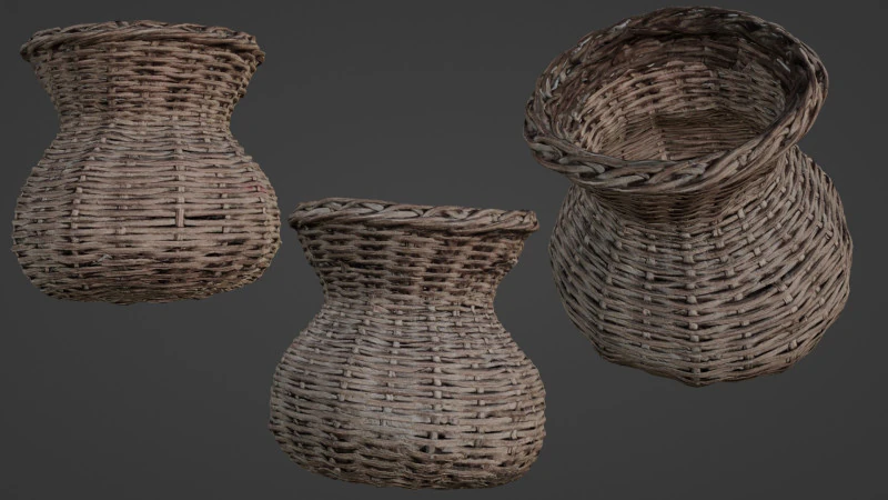Vaso in vimini Modello 3D .c4d .max .obj .3ds .fbx .stl .blend 