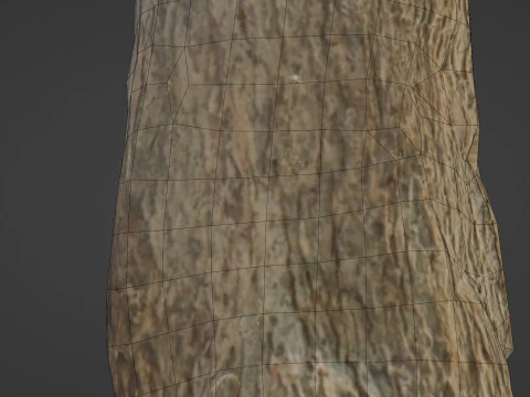 Tree trunk with roots 3D Model
