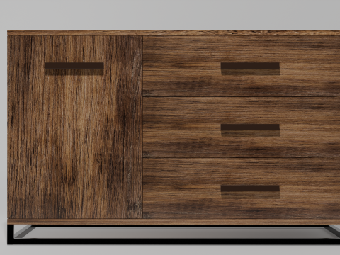 Wooden chest of drawers 01 Modelo 3D