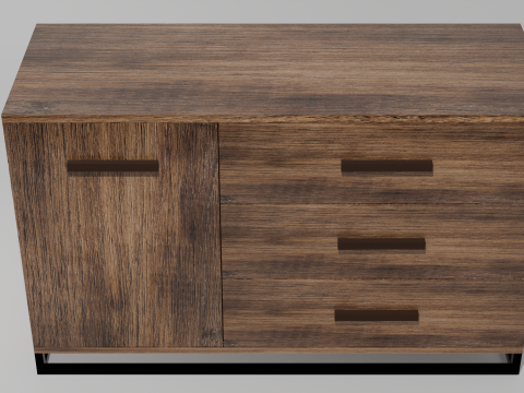 Wooden chest of drawers 01 3D Model