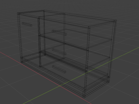 Wooden chest of drawers 01 3D Model