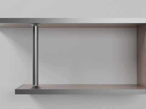 Two Story Wooden Shelf 3D Model