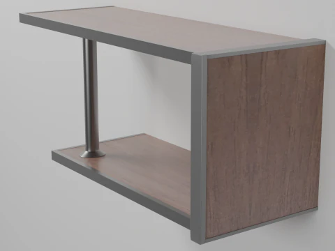 Two Story Wooden Shelf 3D Model