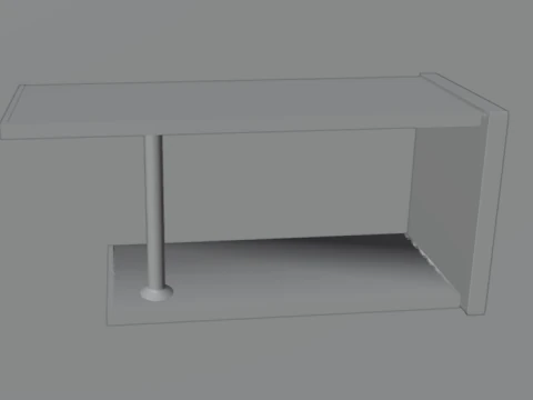 Two Story Wooden Shelf 3D Model