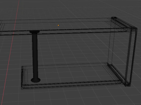 Two Story Wooden Shelf 3D Model