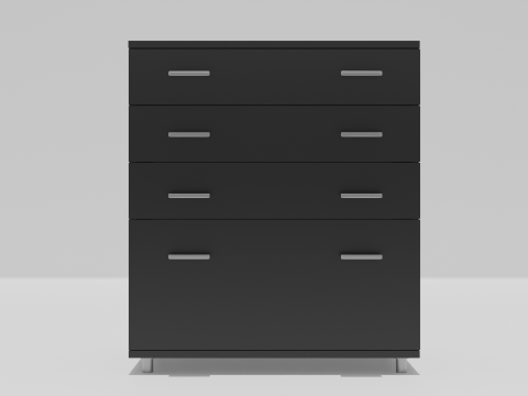 Wooden chest of drawers 02 3D Model