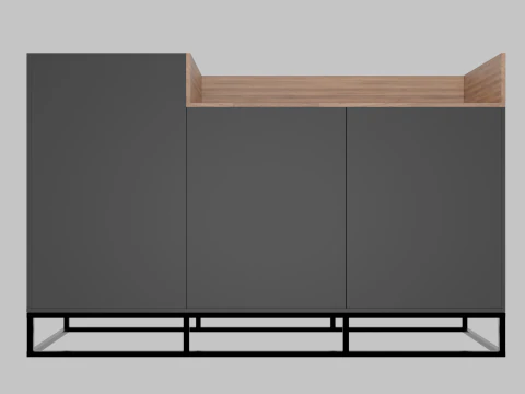 Lemari laci kayu 03 Model 3D