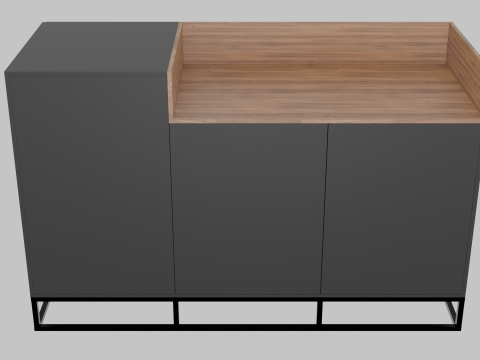 Wooden chest of drawers 03 3D Model