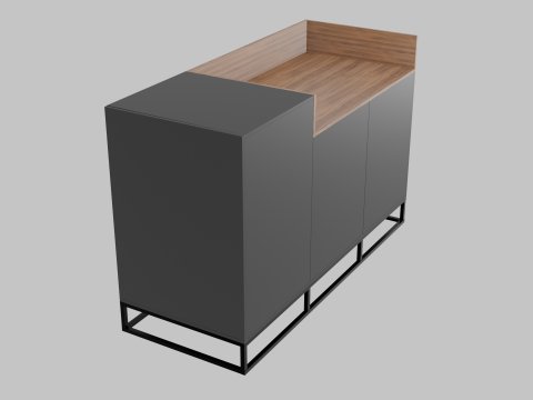 Wooden chest of drawers 03 3D Model