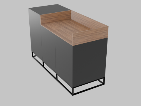 Wooden chest of drawers 03 3D Model