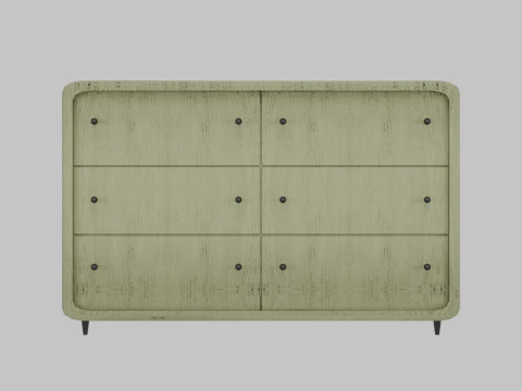 나무 서랍장 04 3D 모델