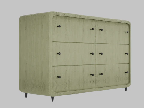 Wooden chest of drawers 04 3D Model