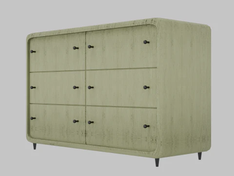 Wooden chest of drawers 04 3D Model