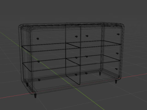 Wooden chest of drawers 04 3D Model