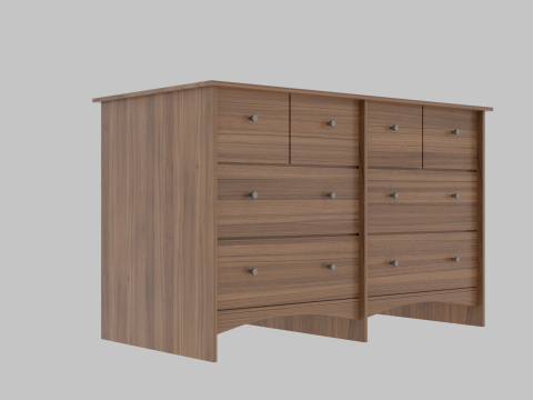 Wooden chest of drawers 05 Modello 3D