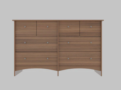 Lemari laci kayu 05 Model 3D