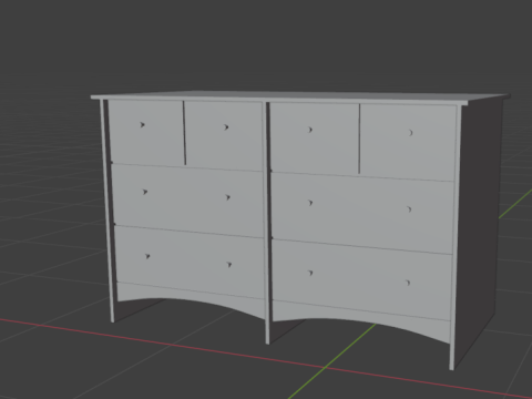 Wooden chest of drawers 05 Modello 3D