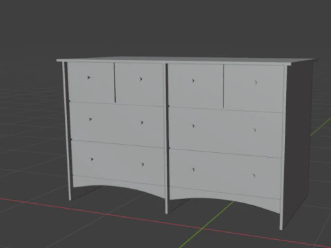 Lemari laci kayu 05 Model 3D