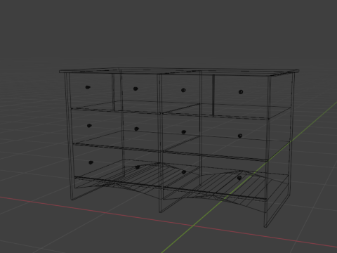 Wooden chest of drawers 05 Modello 3D
