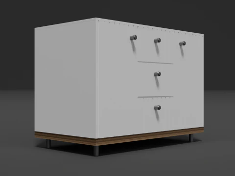 Cassettiera in legno 06 Modello 3D