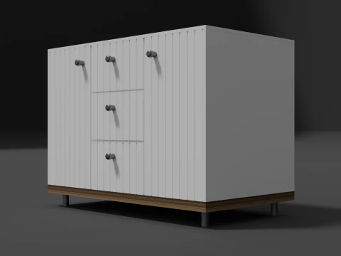 Cassettiera in legno 06 Modello 3D