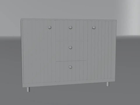 Cassettiera in legno 06 Modello 3D