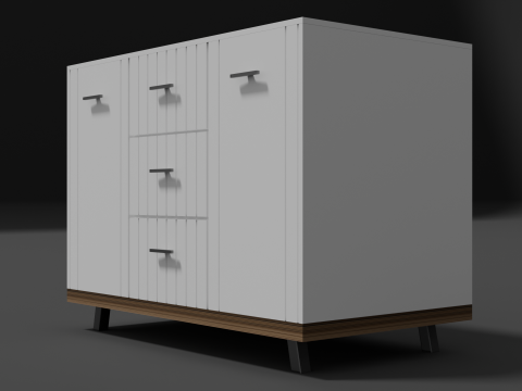Wooden chest of drawers 07 3Dモデル