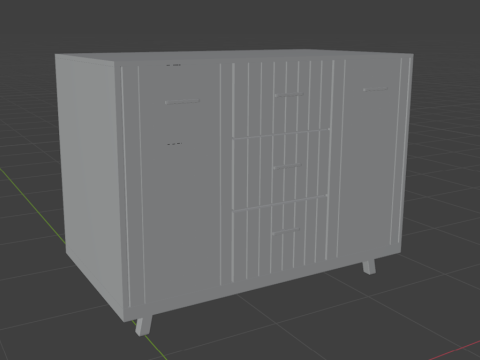 Wooden chest of drawers 07 3Dモデル