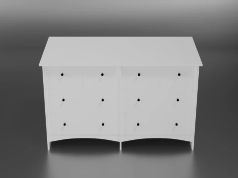 Wooden chest of drawers 08 3D Model