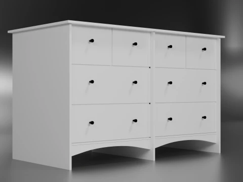 Wooden chest of drawers 08 3D Model