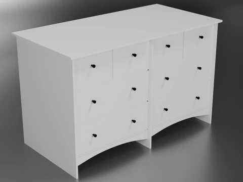 Wooden chest of drawers 08 3D Model