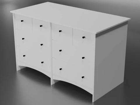 Wooden chest of drawers 08 3D Model