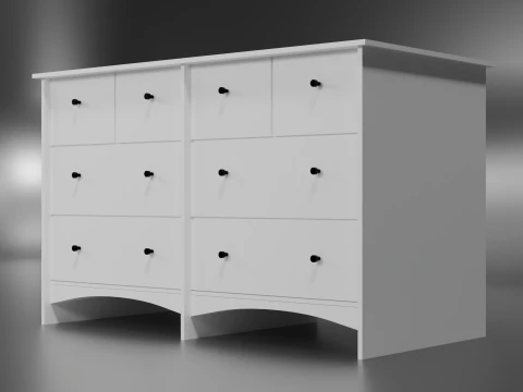Wooden chest of drawers 08 3D Model