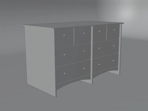 Wooden chest of drawers 08 3D Model