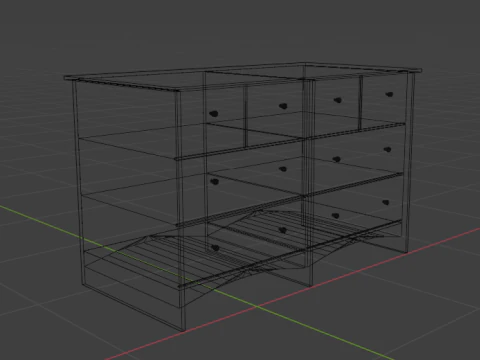Wooden chest of drawers 08 3D Model