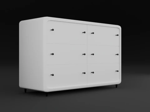 Wooden chest of drawers 09 3D Model