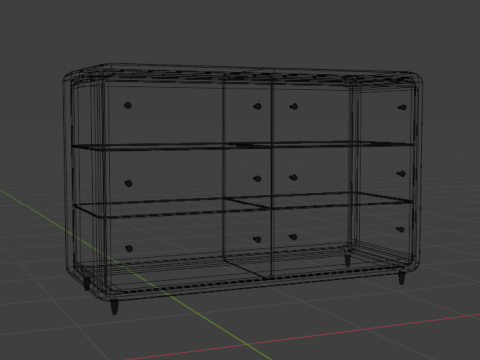 Wooden chest of drawers 09 Modèle 3D