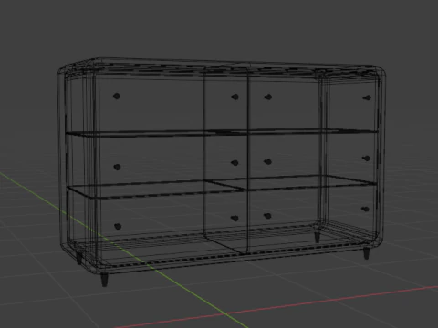 Wooden chest of drawers 09 3D Model