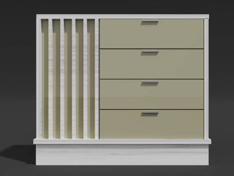 Wooden chest of drawers 10 3Dモデル