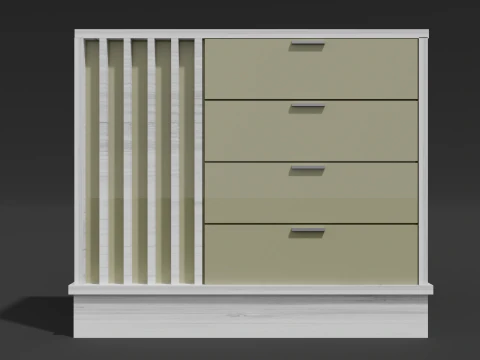 Cassettiera in legno 10 Modello 3D