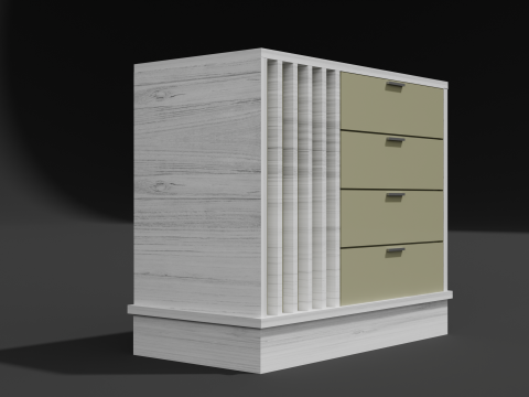 Wooden chest of drawers 10 Modelo 3D