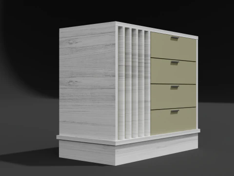 Wooden chest of drawers 10 3D Model