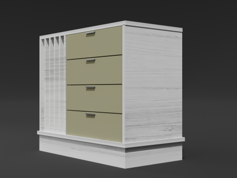 Wooden chest of drawers 10 Modelo 3D